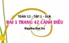 Bài 1 trang 42 Toán 12 tập 1 Cánh Diều